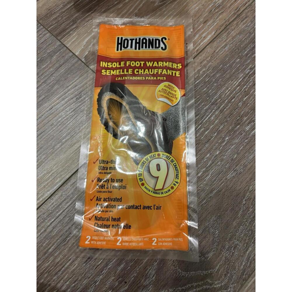 HotHands Air Activated ADHESIVE Insole Foot Warmers - 9 Hours of Heat - EXP 2027